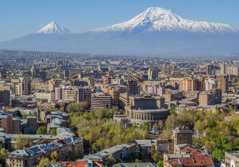 Mt Ararat and Yerevan