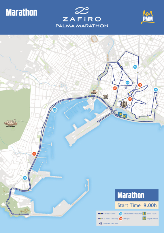 Route of Zafiro Palma Marathon, Majorca