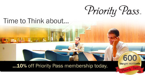 Priority Pass: Save 10% on your first-year's membership fee