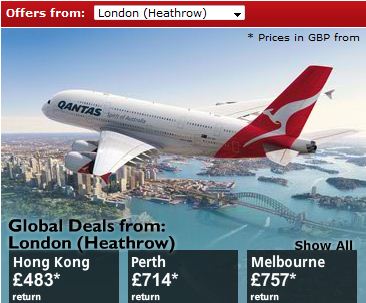 Qantas Economy Offers To Australia from the UK