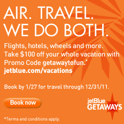 $100 off JetBlue Getaways air+hotel packages