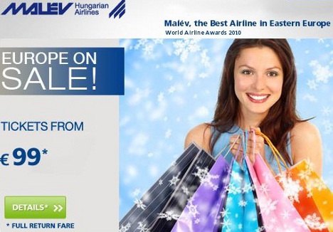 Malév tickets from only EUR 99