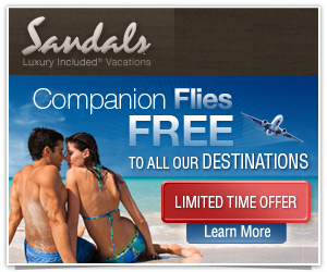 Sandals - Free Companion Airfare to all Destinations