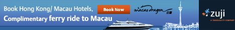 Book Hong Kong / Macau Hotels, get a Complimentary ferry trip to Macau