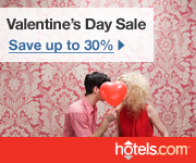 Valentine's Day Sale: Save up to 30% at hotels.com