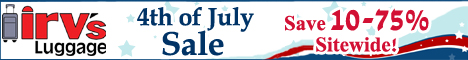 4th of July Sale at Irv's Luggage
