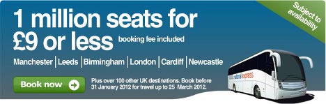 National Express - 1million cheap seats for £9 or less!