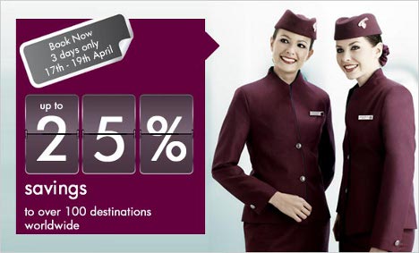 Qatar Airways - Save up to 25% on airfares to over 100 destinations worldwide